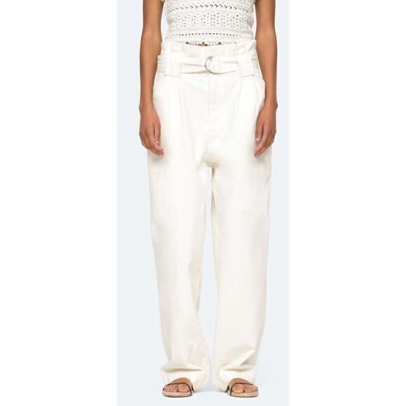 Sea New York Cara 100% Cotton Pant in White Size 16 - Picture 1 of 8